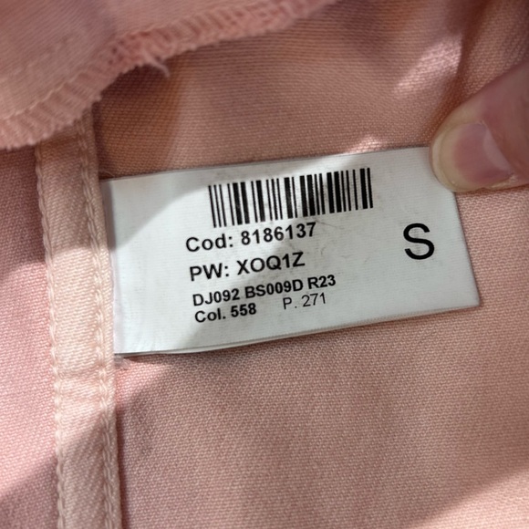 Dondup Italian Designer Light Pink Distressed Denim Jacket Size Small NWT Casual - Picture 8 of 10